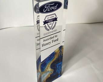 Custom Clear Award Corporate Trophy Award - Company Anniversary Awards Ceremony, Glass Trophy