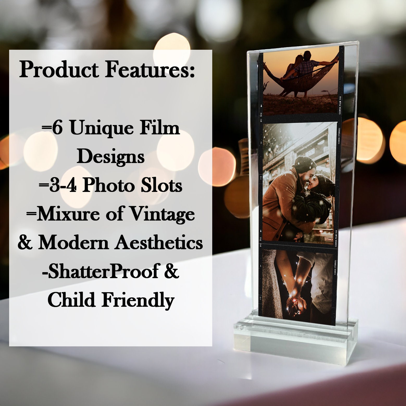 Personalized Film Photo Gift Acrylic Stand Custom Couple Photos Bestfriend Family Memory Anniversary Gifts for Her Meaningful Photo Keepsake