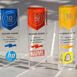 Personalized Award Corporate Trophy Award - Company Anniversary Banner Awards Ceremony, Clear Trophy