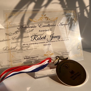 Custom Clear Award Certificate Award Plaque - Company Anniversary Awards Ceremony, Glass Trophy