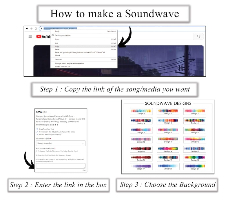Sound Wave Code Personalized Soundwave Plaque With QR Code - Custom Song Sound Wave Art ...