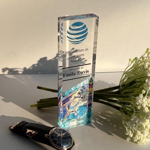 Customized Clear Award Corporate Trophy Award - Company Anniversary Awards Ceremony, Glass Trophy