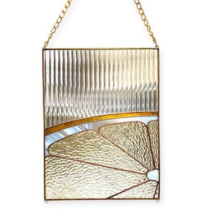 Stained window glass/ window hangings &quot;Citrus mood 3&quot;/ Mid century modern/ contemporary stained glass/abstraction/ mother&#39;s day gift