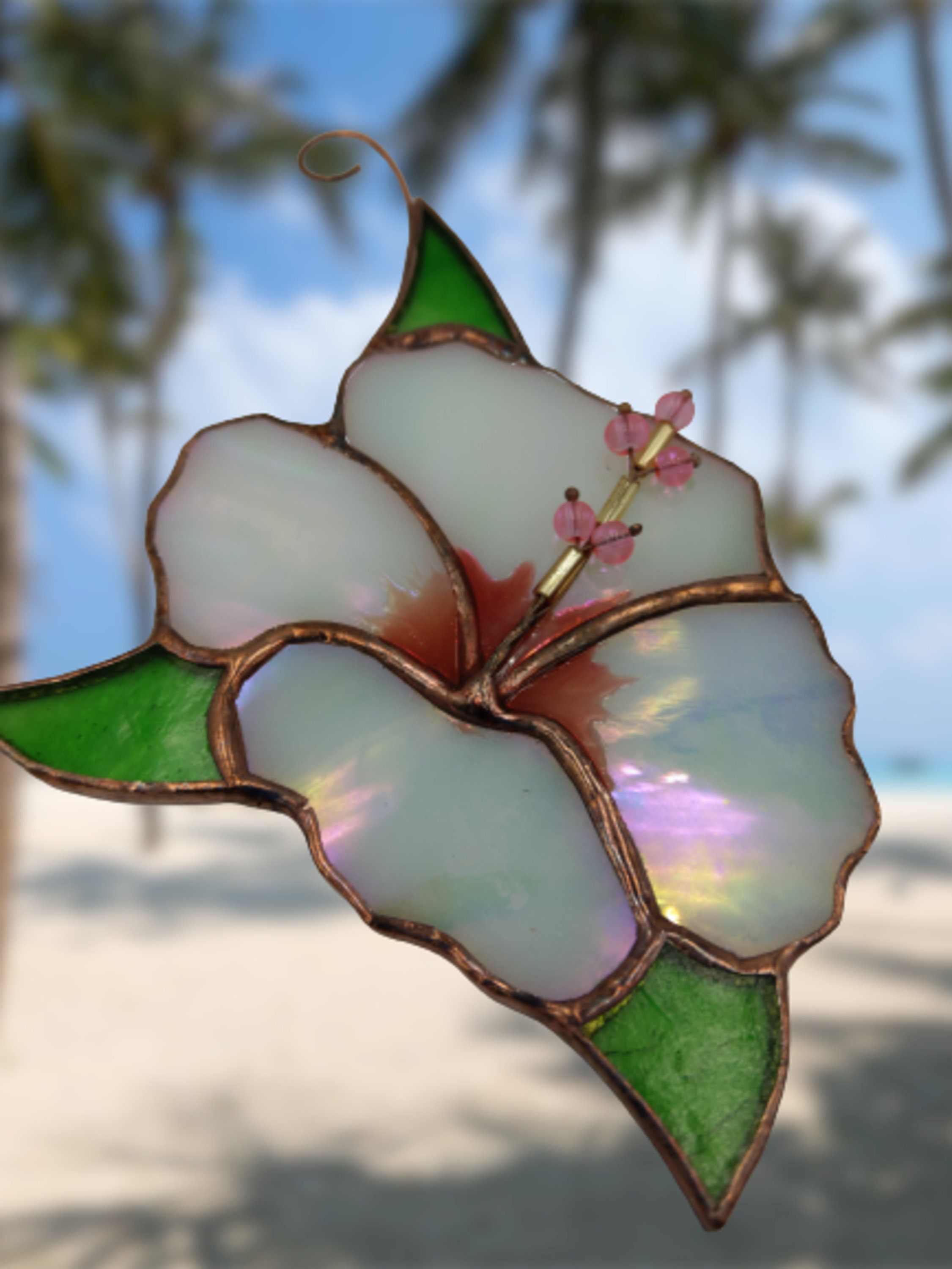 UPTO25%OFF Stain glass tropical flower Hibiscus suncatcher | Etsy