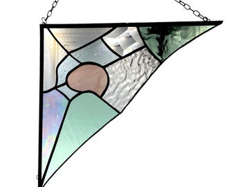 Atrapasueños de telaraña de esquina hecho a mano para Halloween, arte de vidrio con patrón de telaraña