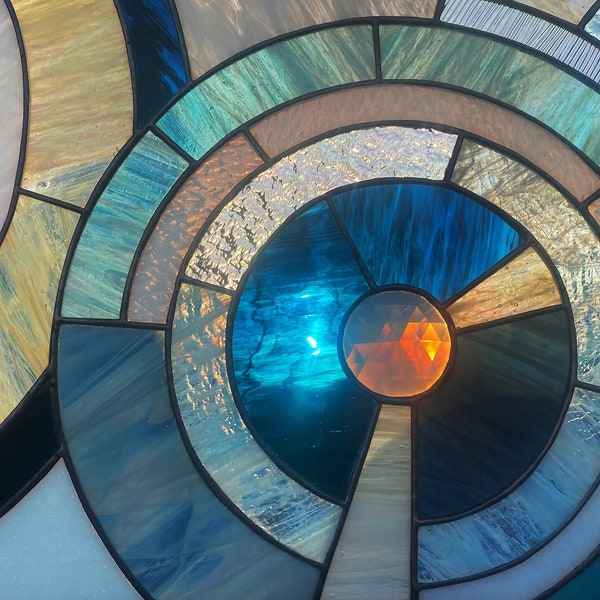 Beach Stained Glass Window Hangings Etsy