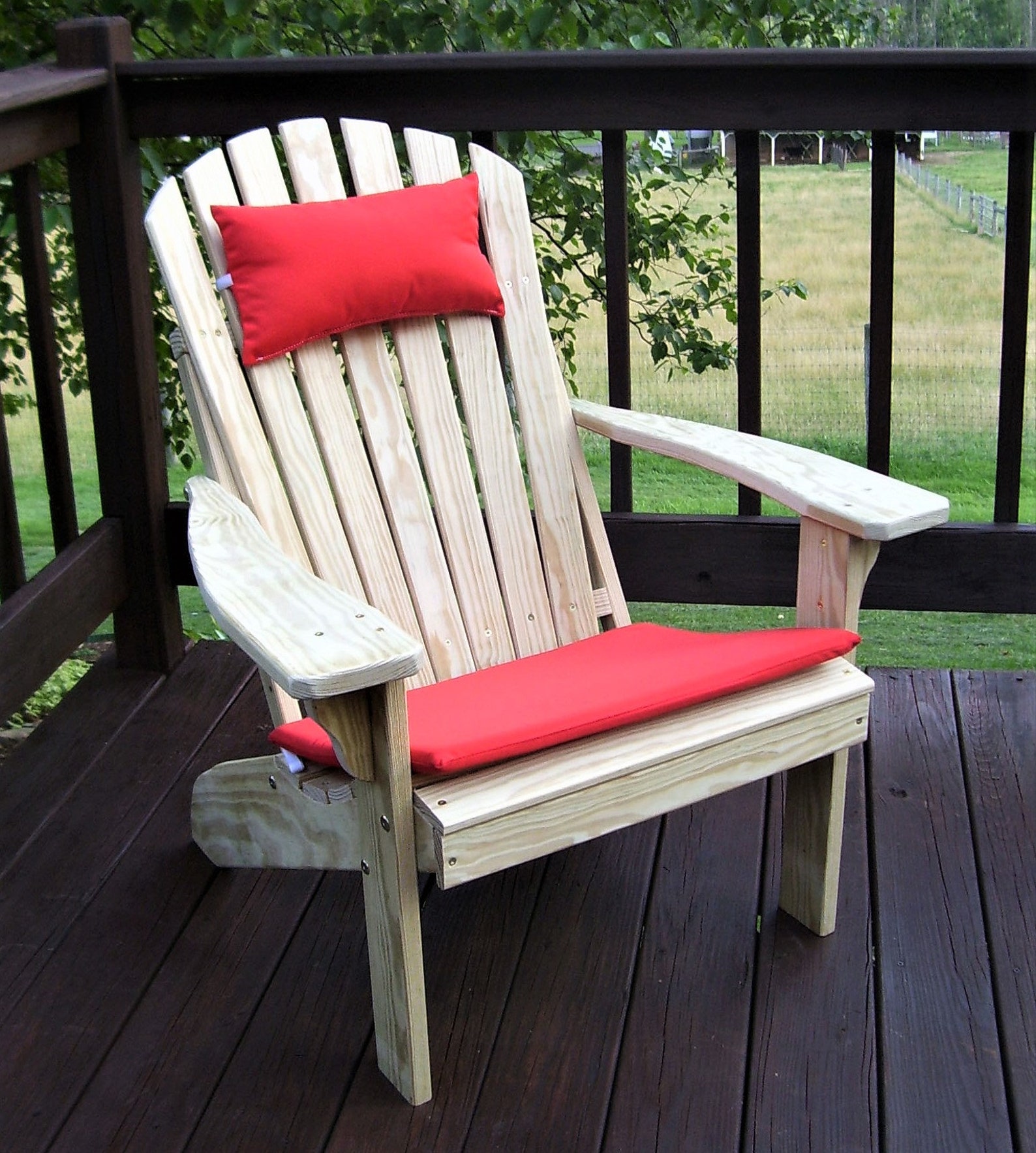 Rustic Adirondack Chair Pressure Treated Wood Weather Etsy