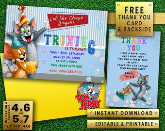 Tom And Jerry Card Etsy
