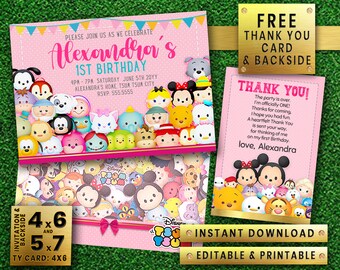 Tsum Tsum Invitation Etsy Tsum Tsum Invitation Etsy