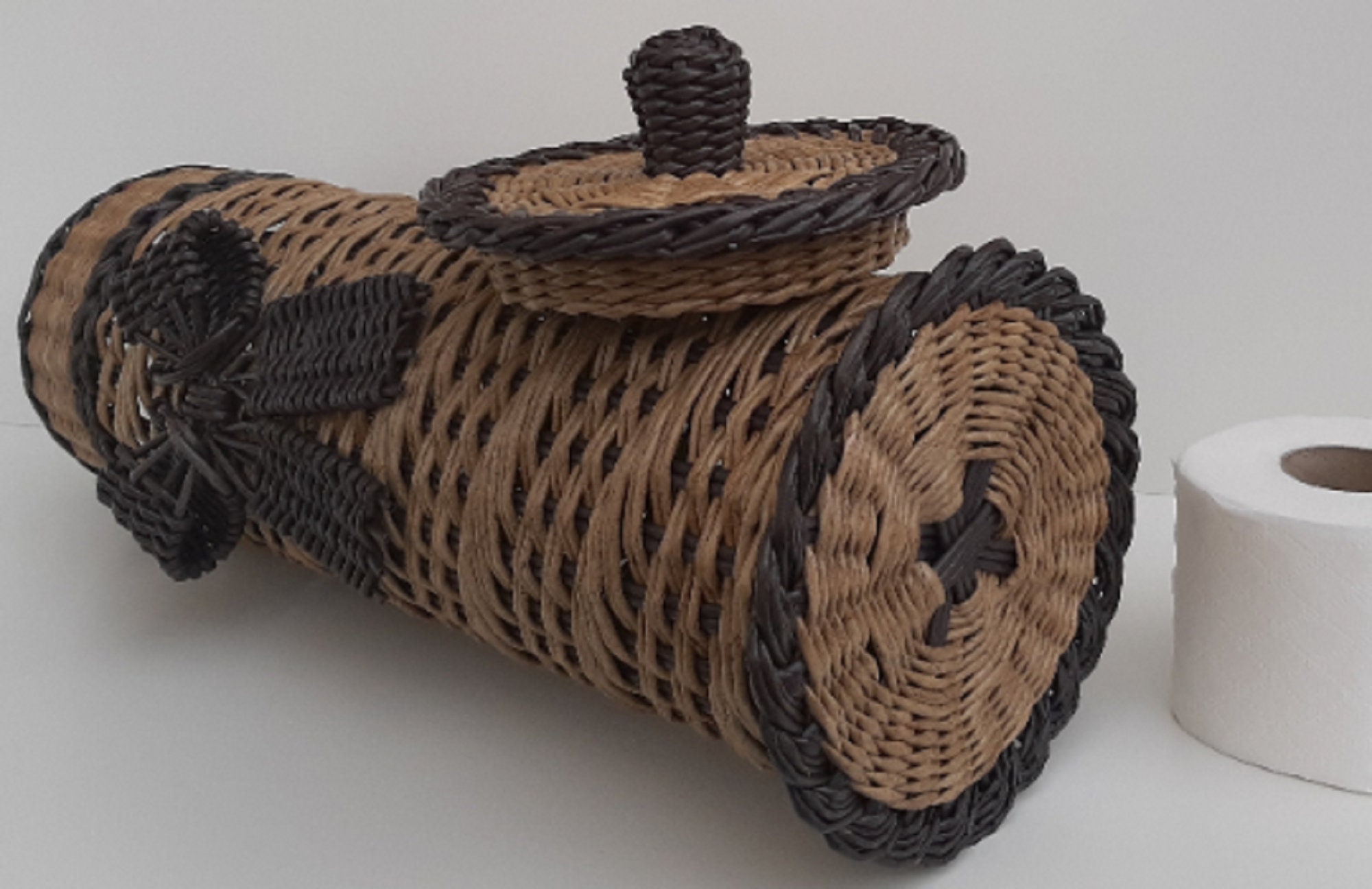 Cesta de almacenamiento de papel higiénico con tapa / soporte | Etsy