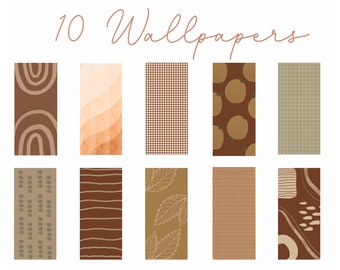 10 iPhone Wallpapers Pack Burnt Orange iOS Apple Fall Autumn Boho Neutral Minimal Aesthetic Lock Screen Home Screen ios14 Screen Saver