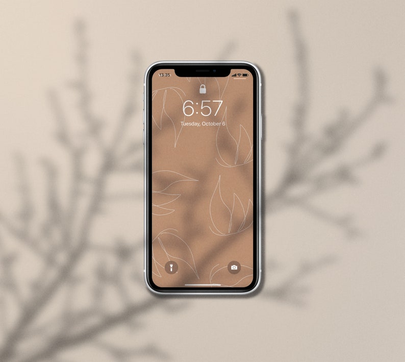 10 höstbakgrundsbilder paket iPhone Boho Neutral Minimal Estetisk Låsskärm Hemskärm iOS14 Skärmsläckare bild 10