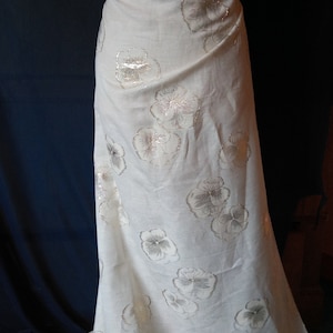 REST:Haute Couture Stoff, Jaquard, Leinen, weißgrundig mit gold, Hochzeit, Partydress