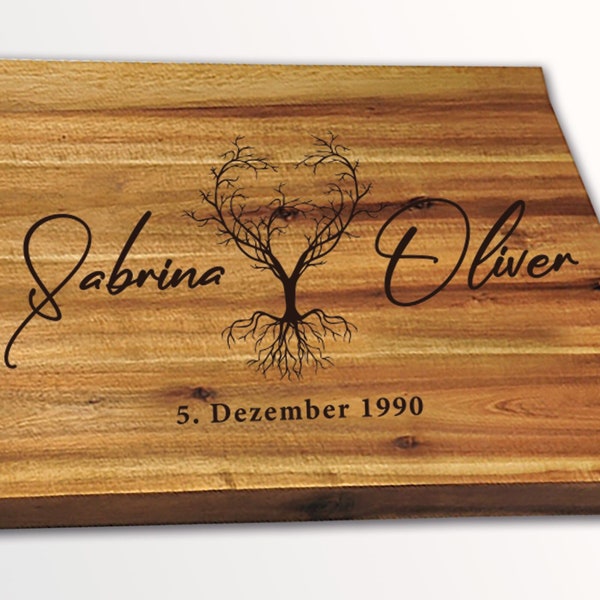 Acacia grill board with name engraving / High quality crafted cutting board for each (n) Grillmeister (in), Personalizable