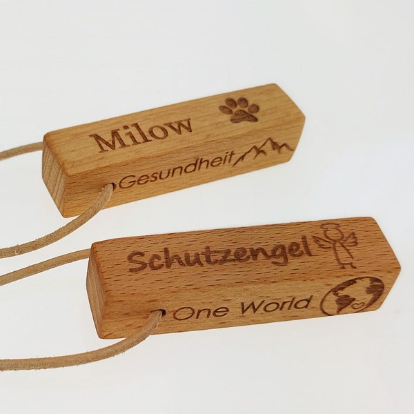 Wooden Keychain | Personalisable | solid oak | with individual engraving | Gift for him and her