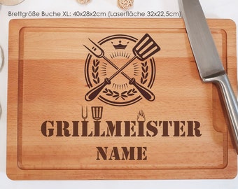 Grill board with name engraving / High quality cutting board for the grill master / Personalizable, Fathers day