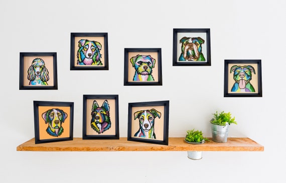 Beautiful 3D paper pictures "Layerlook_dog"/wall picture/painting/fancy decoration item with frame to stand or hang