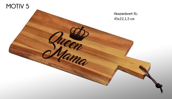 Women's gift for Mother's Day, birthday made of beech or acacia wood. Customizable cutting board. Choose from several motifs.