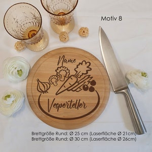 Fathers day vesper plate, wooden plate, pizza plate, breakfast board, steak plate with juice groove with personalisation. Many motifs... Motiv 8