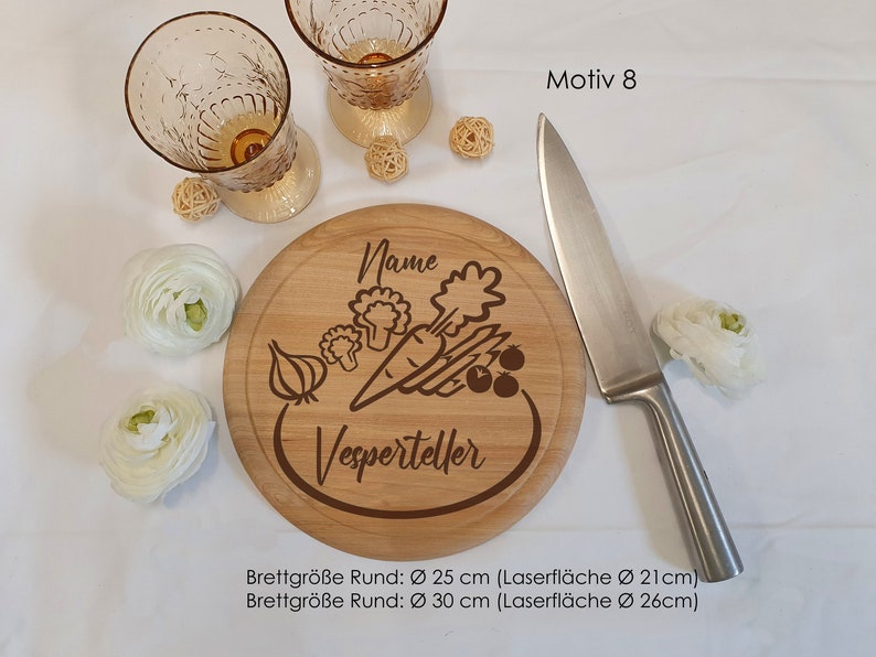 Fathers day vesper plate, wooden plate, pizza plate, breakfast board, steak plate with juice groove with personalisation. Many motifs... Motiv 8