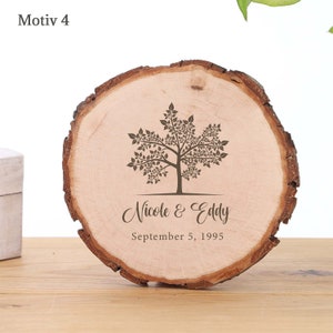 Tree disk 12-14 cm, with individual laser engraving, customizable