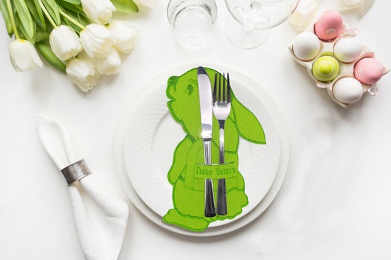 Felt cutlery holder, Easter bunny cutlery holder, cutlery bag personalizable