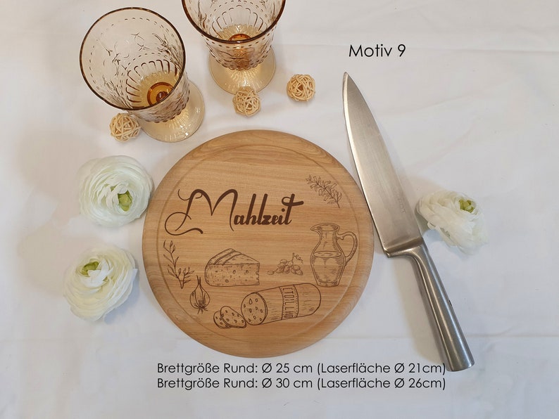 Fathers day vesper plate, wooden plate, pizza plate, breakfast board, steak plate with juice groove with personalisation. Many motifs... Motiv 9