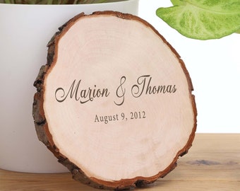 Tree disc 15-17 cm, with individual laser engraving, personalizable