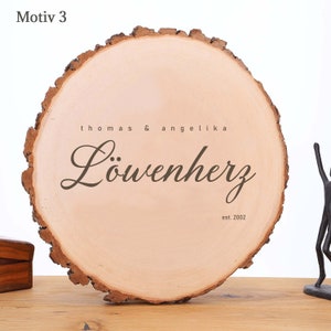 Tree disc 40-45 cm, with individual laser engraving, customizable