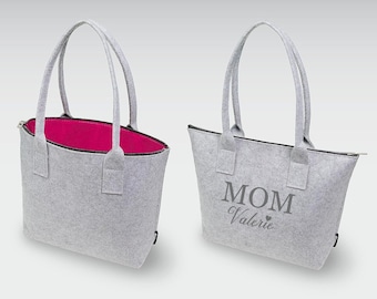 Felt shopper with individual laser engraving