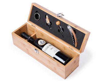 Wine box set with laser engraving, customizable