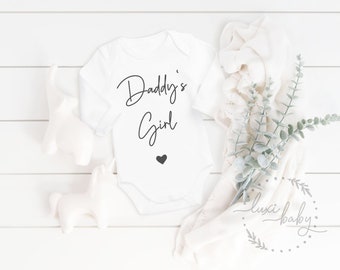 Baby Body Papa &quot;Daddy’s Girl&quot; Geschenk für Papa und Tochter, Babybody Geburt, Babyshower, Vatertag, Retro, auch als Bügelbild