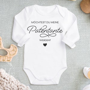 Babybody Baby Body Taufe Möchtest du meine Patentante werden, Patentante fragen, Patenonkel fragen, Süßes Geschenk für Paten zdjęcie 2