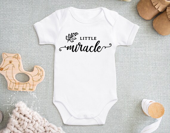 Body bebe Little Miracle body bebe en cadeau naissance baby shower ou shooting photo body manches longues body manches courtes en coton bio Etsy France