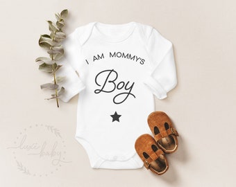 Body bébé MAMA • Je suis le garçon de maman • Cadeau naissance ou fête des mères • Le garçon préféré de maman • Cadeau fête des mères