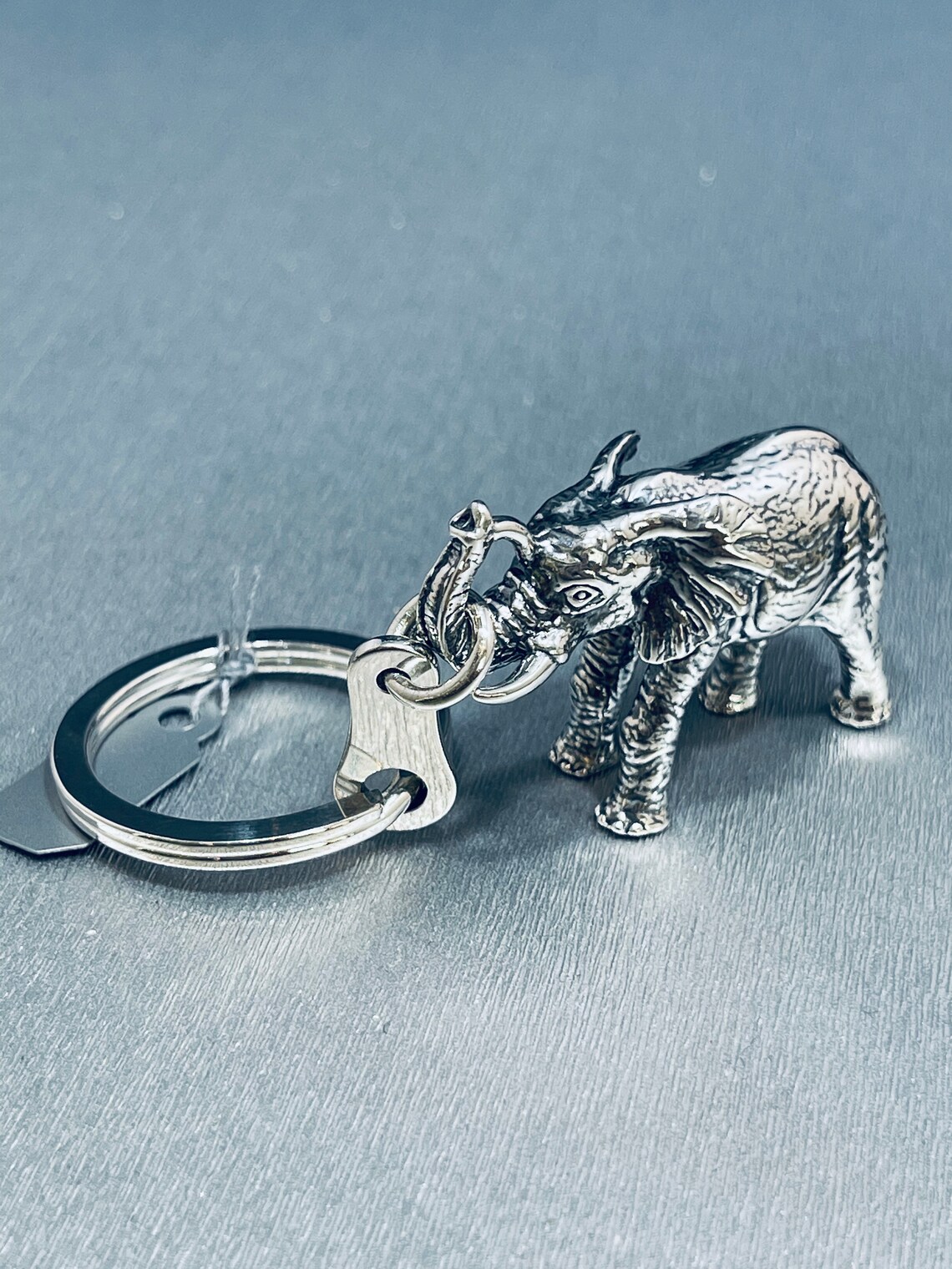 Elephant Keychain Sterling Silver 3 1/4 in Etsy