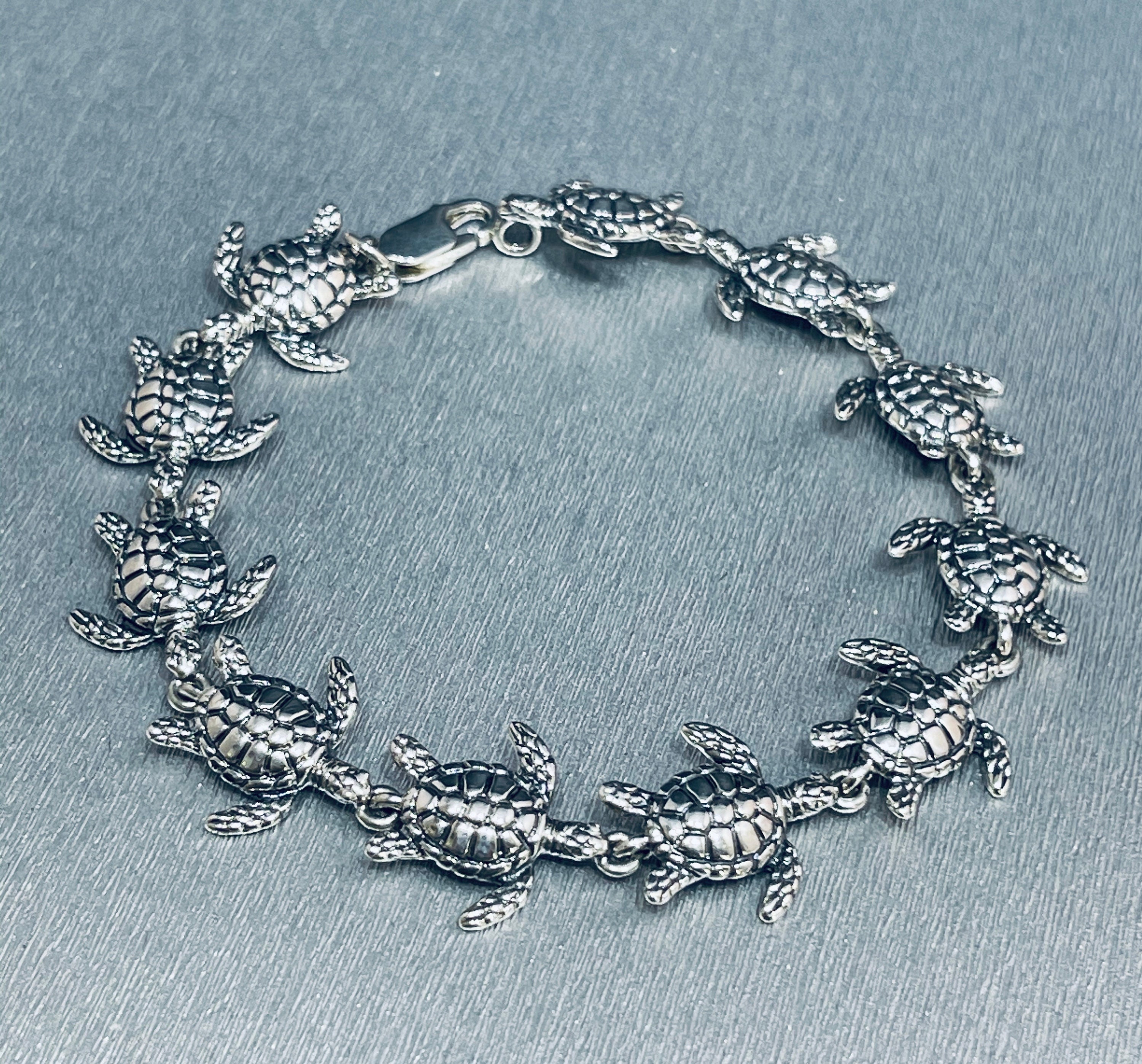 Turtle Bracelet Sterling Silver 7 1/2 In Etsy