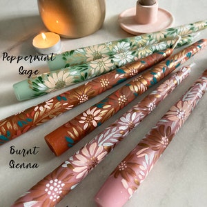 Byhollie Floral Taper Candles- Pack of 2