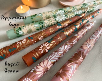 Byhollie Floral Taper Candles- Pack of 2