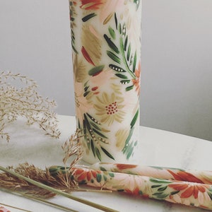 Byhollie Hand Painted Ivory Pillar Candle image 2