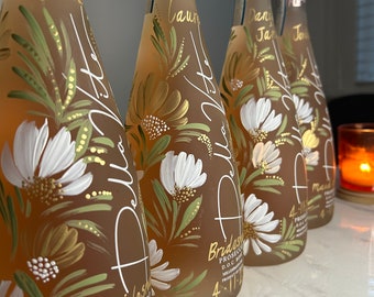 Bridesmaids Bundle (Morning of Wedding) Handpainted Byhollieuk Bottles