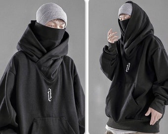 High Collar Loose Hoodie - Etsy