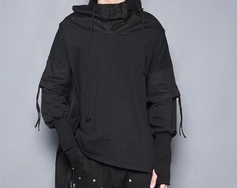 black hooded jacket