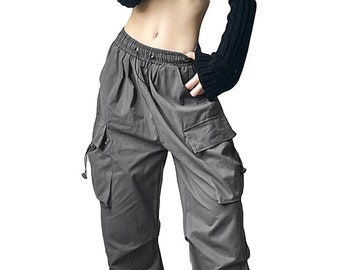 Y2K Fashion Khaki Oversized Cargo Pants Hip Hop Style Loosed - Etsy