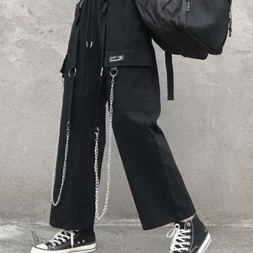 Cargo Pants Women With Chains Etsy