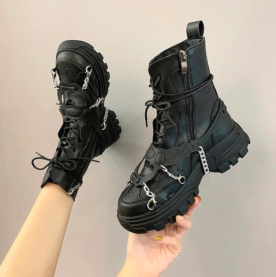 Gothic Techwear Boots for Women Etsy UK