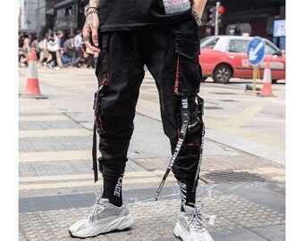 Black Techwear Cargo Pants - Etsy