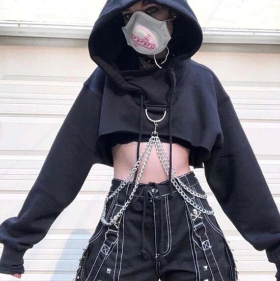 Women Chain Black Hoodie | Etsy