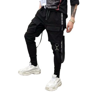 Techwear Black Harem Pants Multi Pocket - Etsy