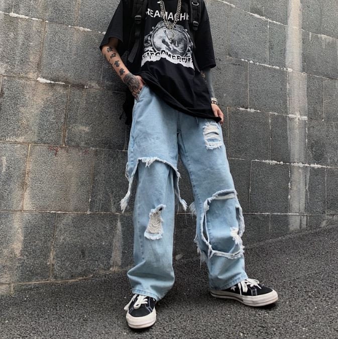 loose casual ripped jeans